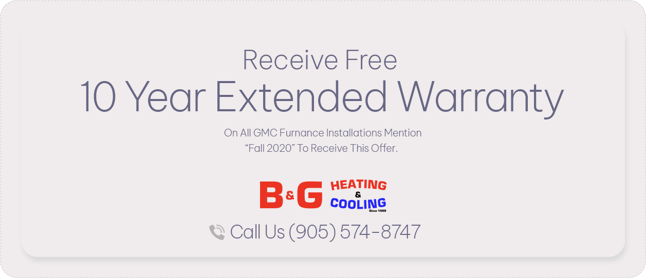 Promotions | B & G Heating Air Conditioning & Ventilation